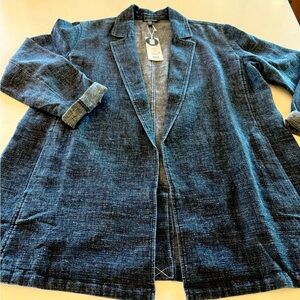 Eileen Fischer stretched denim, blazer, size medium, brand new, never been worn,